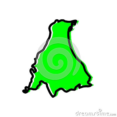 Ariana division of Tunisia vector map illustration Vector Illustration