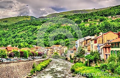 The Ariege river in Ax-les-Thermes - France Stock Photo