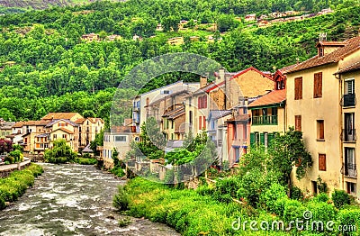 The Ariege river in Ax-les-Thermes - France Stock Photo