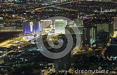 Ariel of Las Vegas (night) Editorial Stock Photo