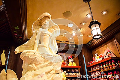 Ariel statue in disney store at Hong Kong Disneyland Editorial Stock Photo
