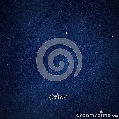 Aries constellation, Cluster of stars, Ram constellation Stock Photo