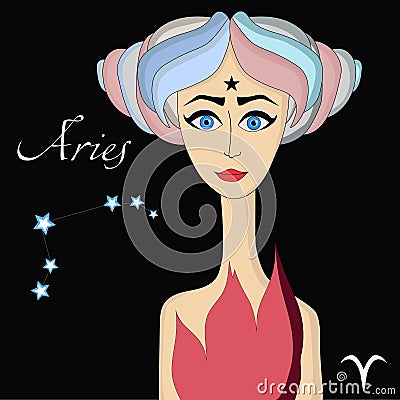 Aries horoscope character Vector Illustration