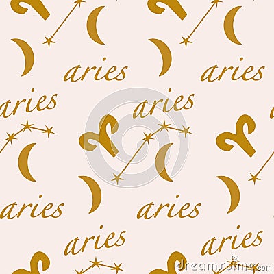 Aries seamless pattern Vector Illustration