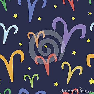 Aries seamless texture Vector Illustration