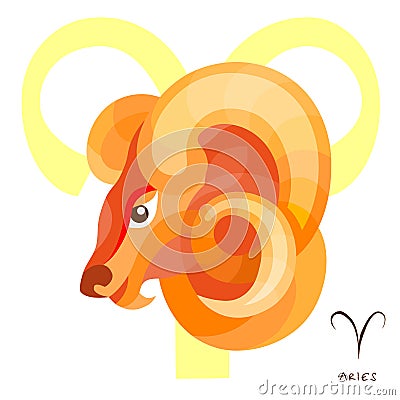 Aries zodiac sign, horoscope symbol, vector illustration Vector Illustration