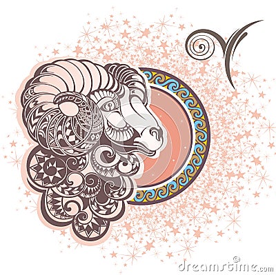 Aries. Zodiac sign Vector Illustration