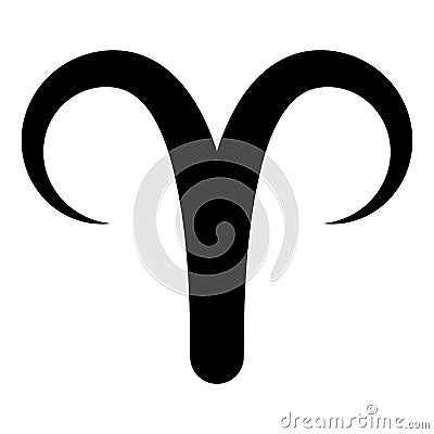 Aries zodiac symbol icon Cartoon Illustration