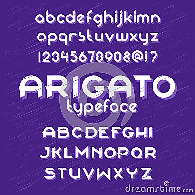 Arigato typeface set Vector Illustration