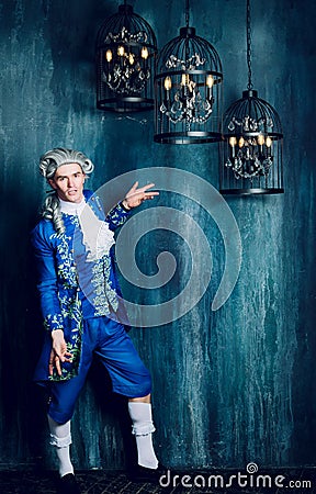 An aristocrat wearing a wig Stock Photo