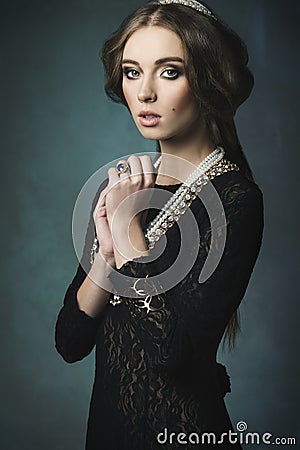 Aristocratic antique woman Stock Photo