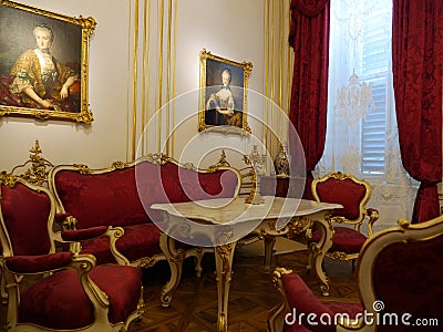 Aristocratic interior with baroque furniture Editorial Stock Photo