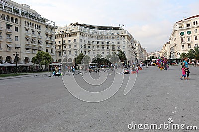 Aristotelous Square, Thessaloniki, Greece Editorial Stock Photo