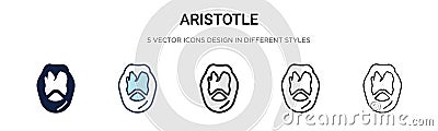 Aristotle icon in filled, thin line, outline and stroke style. Vector illustration of two colored and black aristotle vector icons Vector Illustration