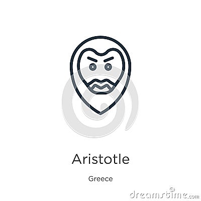 Aristotle icon. Thin linear aristotle outline icon isolated on white background from greece collection. Line vector aristotle sign Vector Illustration