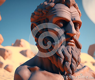 Aristotle Statue, Generative AI Illustration Stock Photo