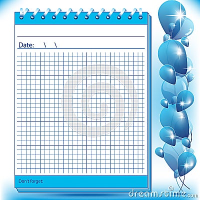 Arithmetic block notes in blue shades Stock Photo