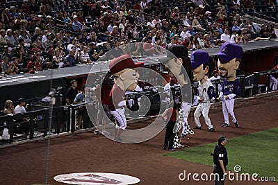 Arizona D-Backs mascots Editorial Stock Photo