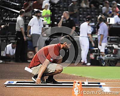 Arizona Diamondbacks grounds crew Editorial Stock Photo