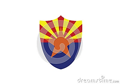 Arizona flag state shield Vector Illustration