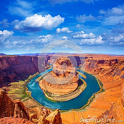 Arizona Horseshoe Bend meander of Colorado River Stock Photo