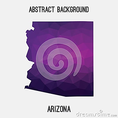 Arizona map in geometric polygonal,mosaic style. Vector Illustration