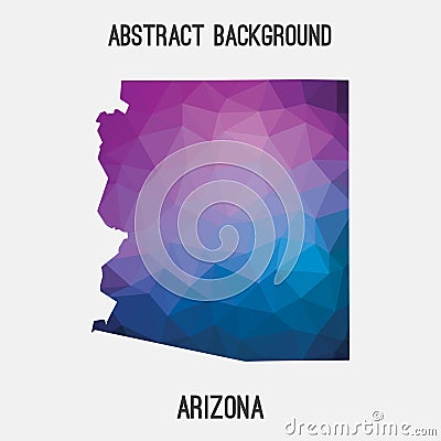 Arizona map in geometric polygonal,mosaic style. Vector Illustration