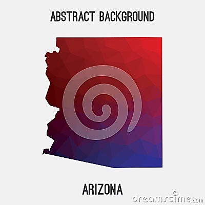 Arizona map in geometric polygonal,mosaic style. Vector Illustration