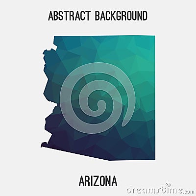 Arizona map in geometric polygonal,mosaic style. Cartoon Illustration