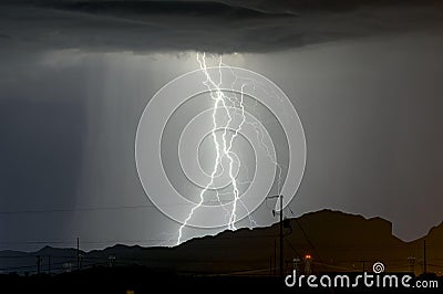 Arizona monsoon storm at night Stock Photo