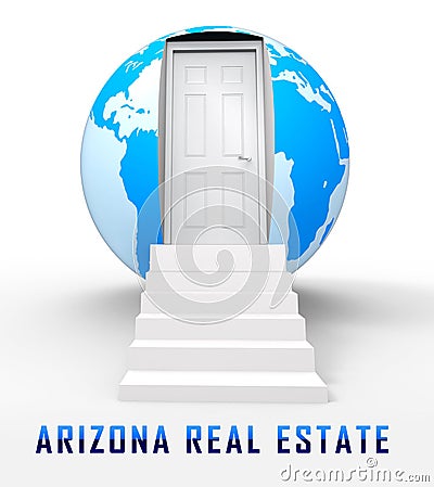 Arizona Real Estate Globe Shows Southwestern Property In The Usa 3d Illustration Stock Photo