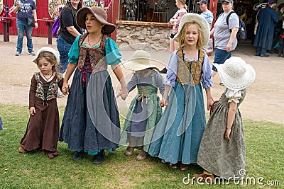 Arizona Renaissance Festival Costumed Kids Editorial Stock Photo