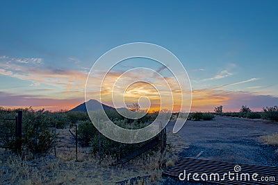 Arizona sunset in the desert Stock Photo