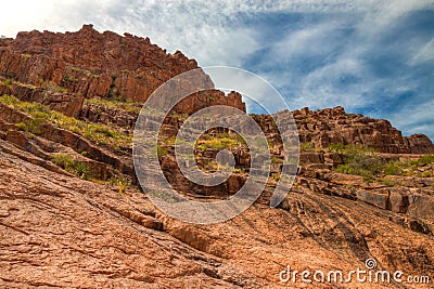 Arizona--Superstition Mountain Wilderness-Lost Dutchman State Park-Siphon Draw Trail, Stock Photo