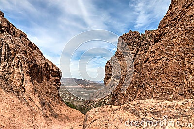 Arizona--Superstition Mountain Wilderness-Lost Dutchman State Park-Siphon Draw Trail, Stock Photo