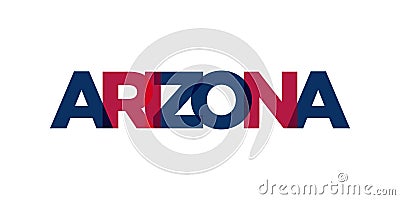 Arizona, USA typography slogan design. America logo with graphic city lettering for print and web Vector Illustration