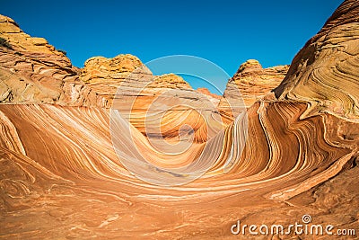 Arizona Wave - Famous Geology rock formation in Pariah Canyon, USA Stock Photo