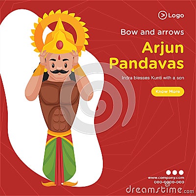 Banner design of Bow and arrows arjun pandavas Vector Illustration