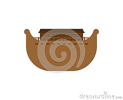 Ark isolated. Big ancient ship from Bible Vector Illustration