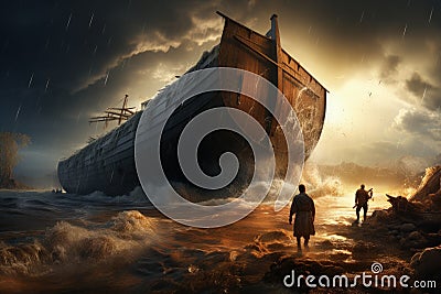 The ark of Noah. A religious concept, the gospel bible. God. Stock Photo