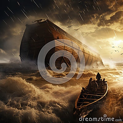 The ark of Noah. A religious concept, the gospel bible. God. Stock Photo