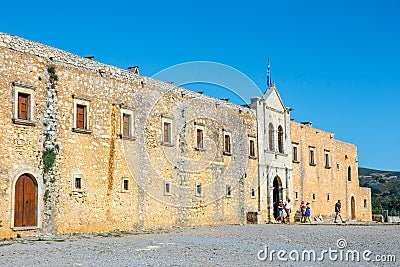 Arkadi Monastery situated at the southeast of Rethymnon, Crete, Greece Editorial Stock Photo