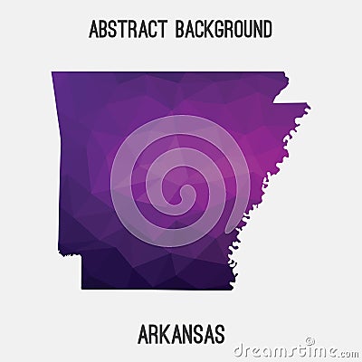 Arkansas map in geometric polygonal,mosaic style. Cartoon Illustration