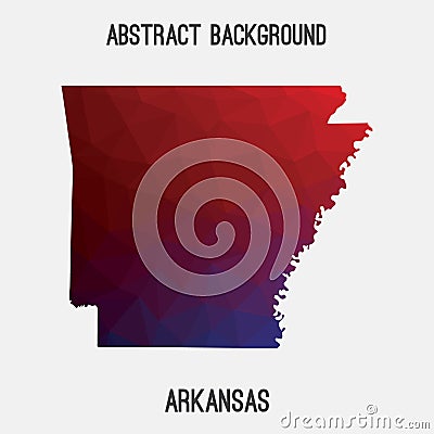 Arkansas map in geometric polygonal,mosaic style. Vector Illustration