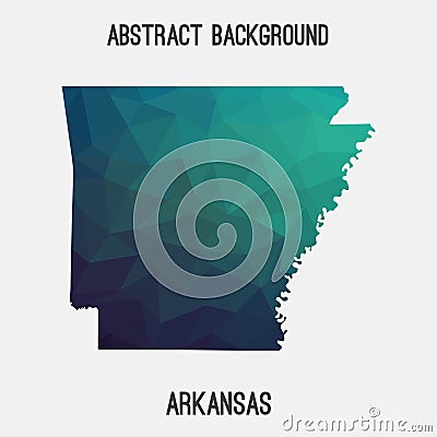 Arkansas map in geometric polygonal,mosaic style. Vector Illustration