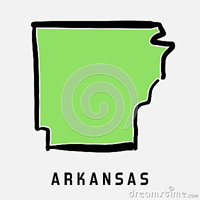 Arkansas map outline Vector Illustration