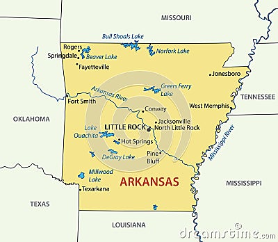 Arkansas - vector map of territory Vector Illustration