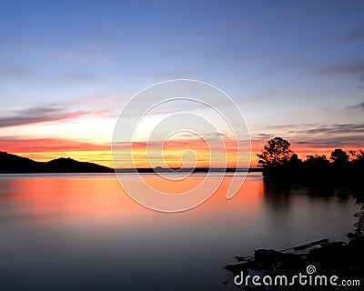 Arkansas River Sunset Stock Photo