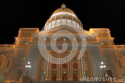 Arkansas State Capitol exterior at Christmas Stock Photo