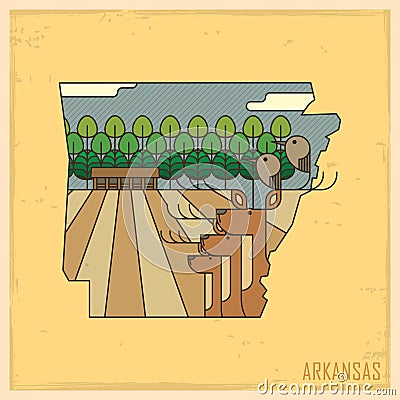 arkansas state map. Vector illustration decorative design Vector Illustration